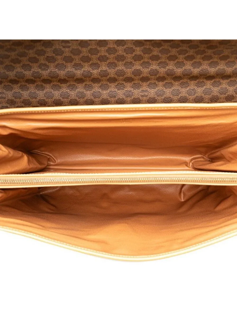 Celine Macadam Business Briefcase Shoulder Bag 2-Way Brown Leather